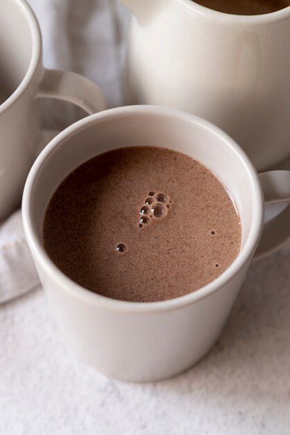 Hohe Ansicht Tasse köstlichen Kaffee