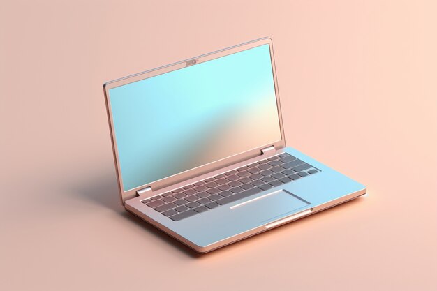 Hoher Winkel eines modernen Laptop-Geräts