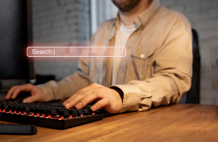 Kostenlose Foto homepage-konzept mit suchleiste