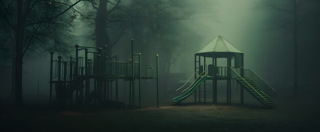 Horror-Szene mit unheimlichem Spielplatz