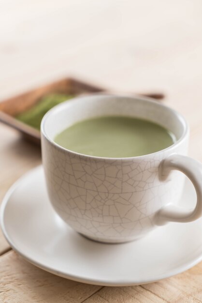 Hot matcha latte