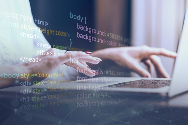 HTML- und CSS-Collage-Konzept mit Person