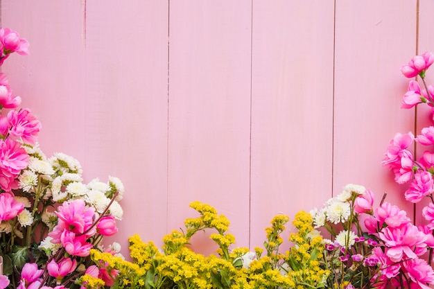 Hübsche Blumen auf Rosa