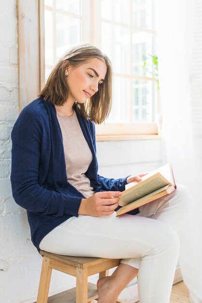 Hübsches Buch der Frau zu Hause Lese