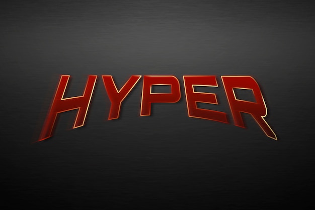 Hypertext in roter superheldentypografieillustration