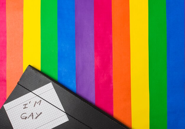 Ich bin schwule Worte auf Papier gegen Dokumententscheidungen zur LGBT-Flagge