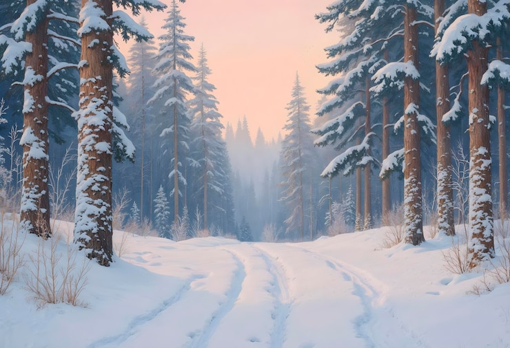 Kostenlose Foto illustration der winterlandschaft