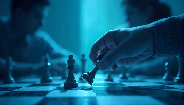 Illustration einer Person, die Schach spielt