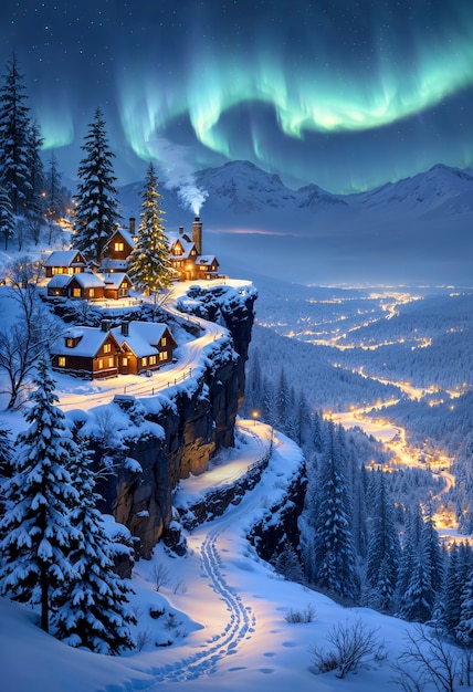 Illustration einer Winterlandschaft