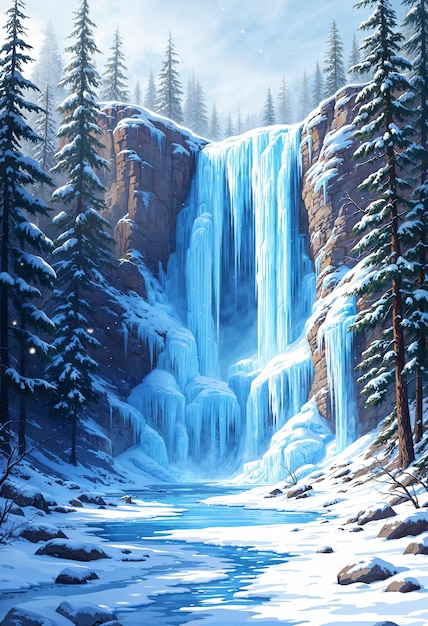Illustration einer Winterlandschaft