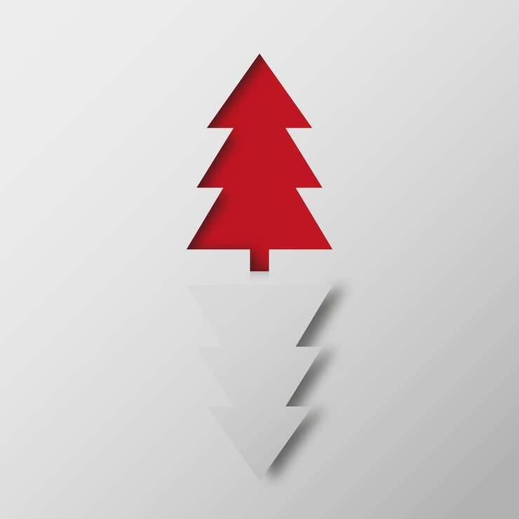 Kostenlose Foto illustration von roten und weißen weihnachtsbäumen auf grauem hintergrund