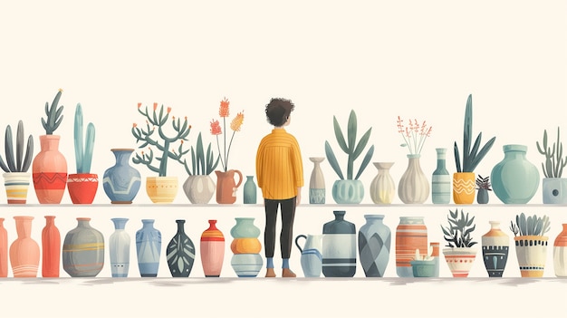 Illustration von Töpferwaren im digitalen Kunststil