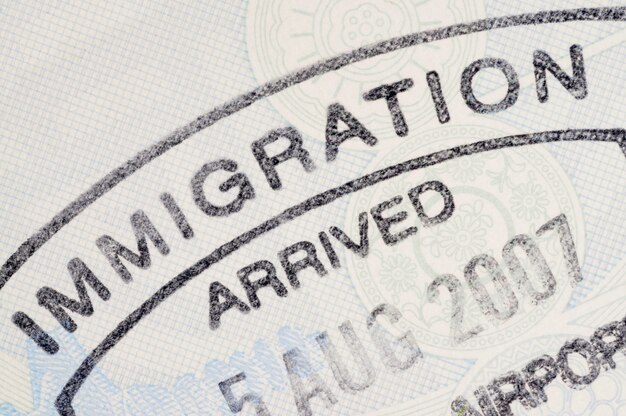 Immigration-Pass-Stempel