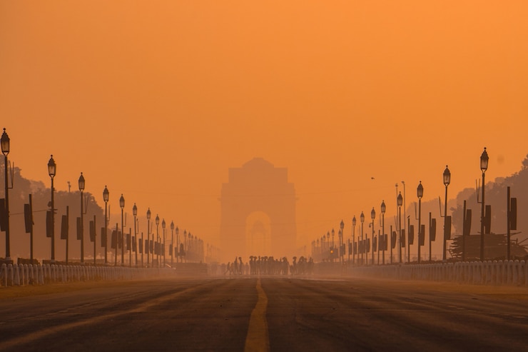 Kostenlose Foto india gate morgen.