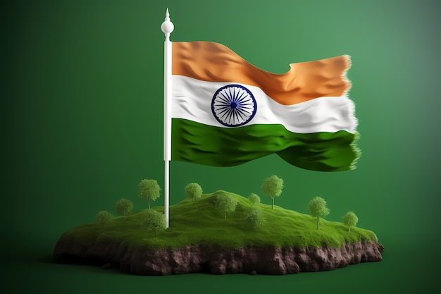 Kostenloses Foto indiens republiktag wird im 3d-stil gefeiert