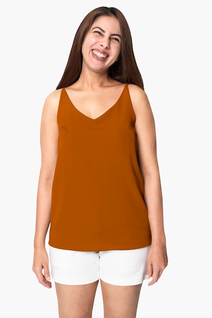 Indische Frau mit grauem Tanktop