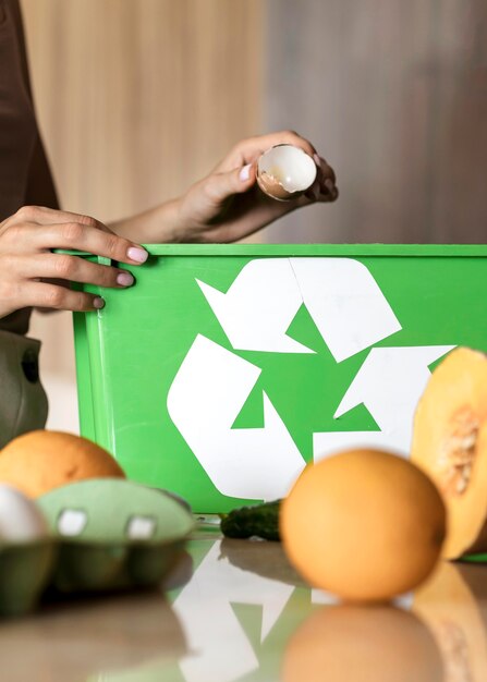 Individuelles Recycling von Bio-Gemüse