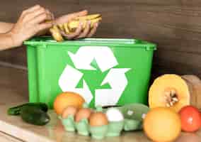Kostenloses Foto individuelles recycling von bio-gemüse