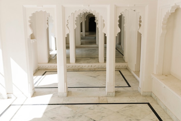Innenarchitektur des Stadtpalastes in Udaipur Rajasthan, Indien