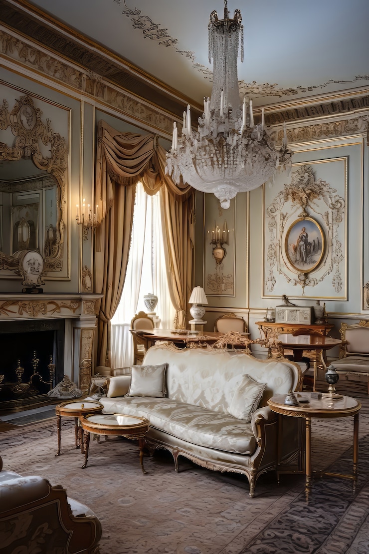 Kostenlose Foto innenarchitektur wunderschönes schloss