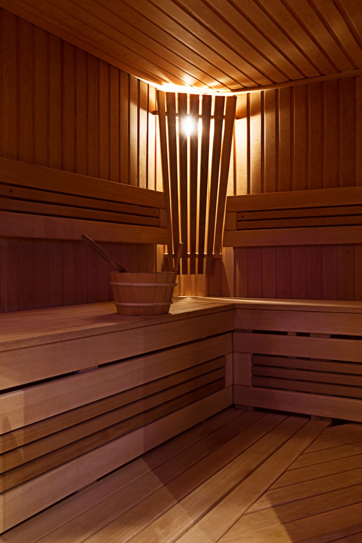 Kostenlose Foto innenraum der sauna