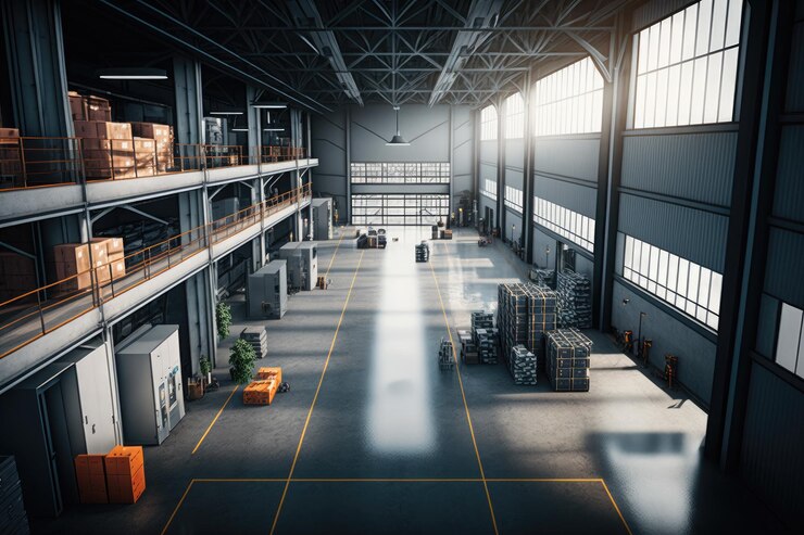 Kostenlose Foto innenraum eines großen logistiklagers ai generativ