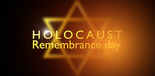 Internationaler holocaust-gedenktag, davidstern auf dunklem hintergrund Premium Fotos
