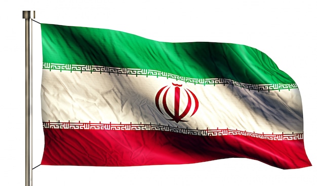 Kostenloses Foto iran nationalflagge isoliert 3d weißen hintergrund