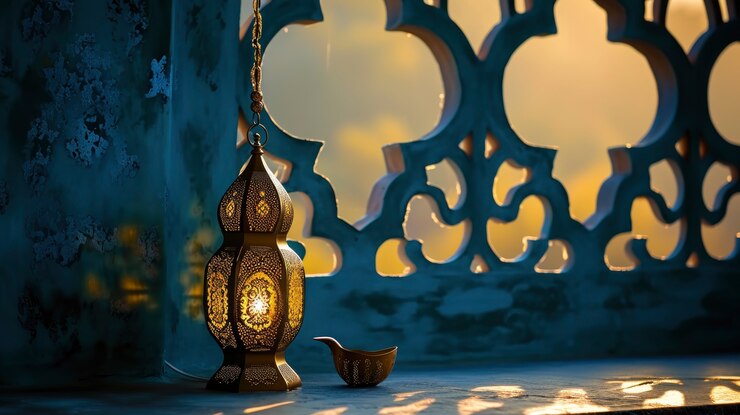 Kostenlose Foto islamischer lanternentwurf für den ramadan mit kopierplatz