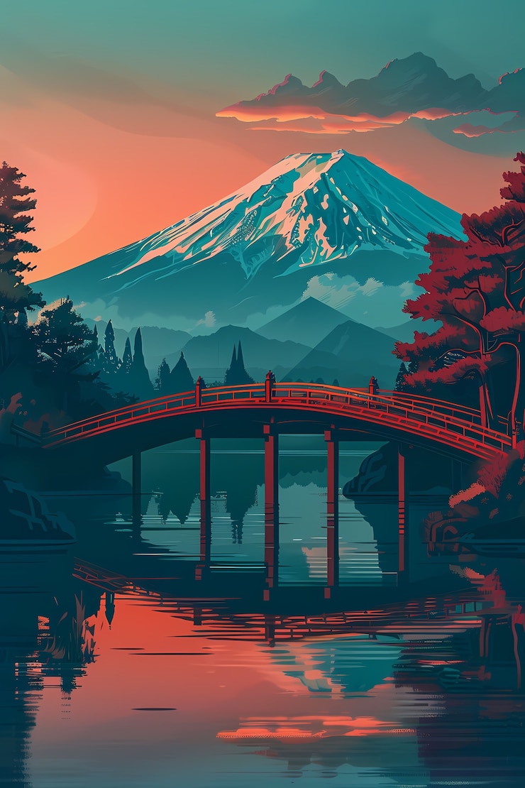 Kostenlose Foto japan hintergrund digitale kunst
