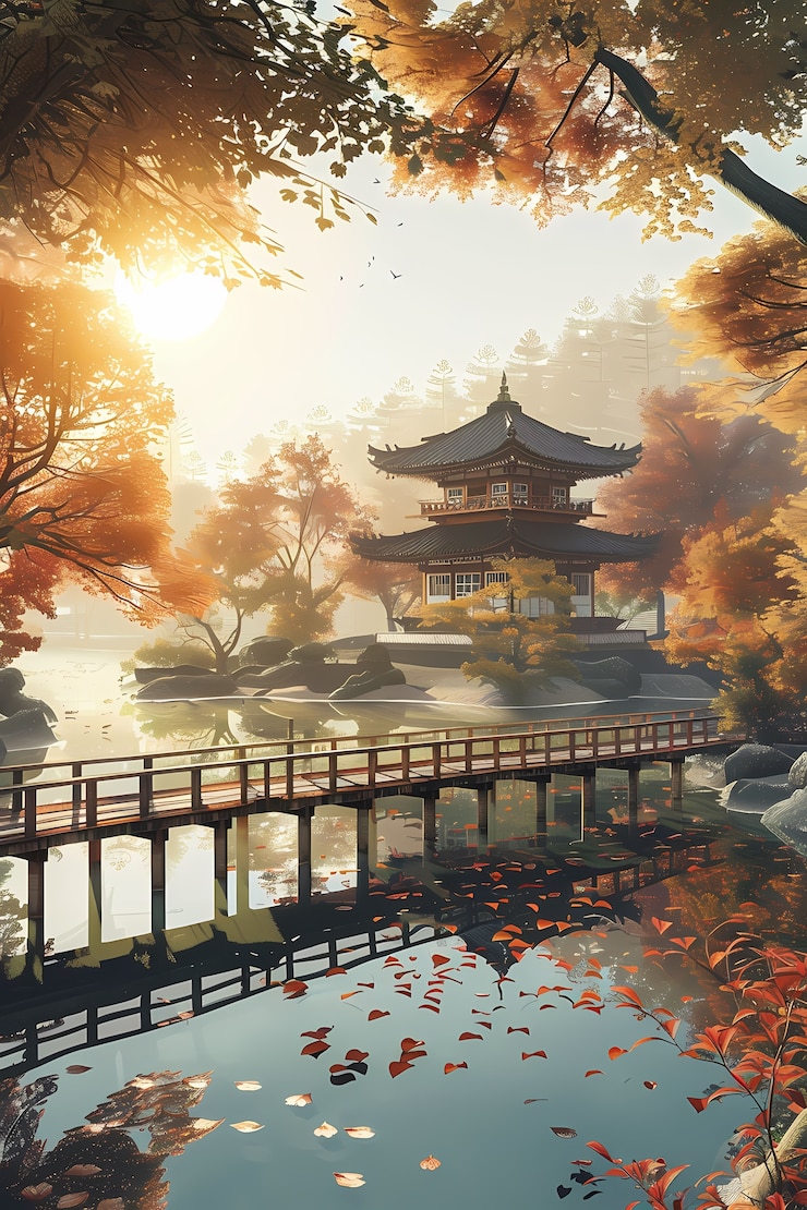 Kostenlose Foto japan hintergrund digitale kunst