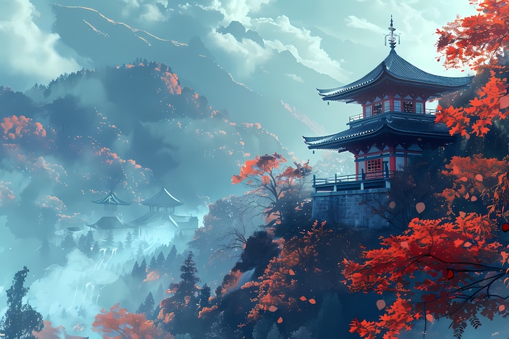 Kostenlose Foto japan hintergrund digitale kunst