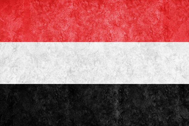 Jemen Metallic-Flagge, strukturierte Flagge, Grunge-Flagge