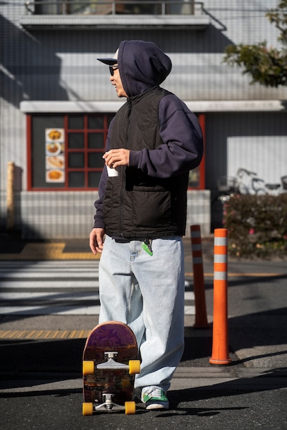 Jugendliche beim Skateboarden in Japan