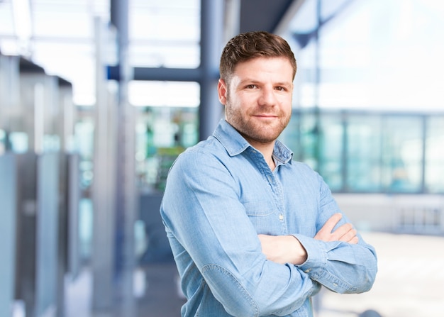 junge Geschäftsmann glücklich Ausdruck