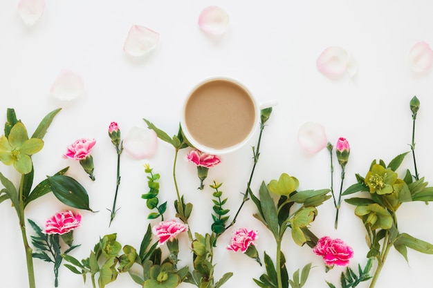 Kaffee und Blumen