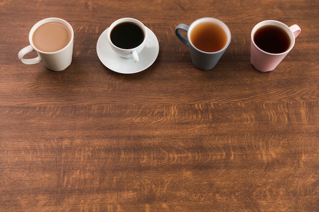 Kaffee und Tee Hintergrund mit Platz auf der Unterseite