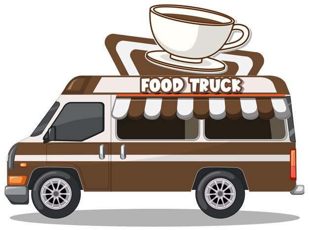 Kaffeewagen-Illustration für Lebensmittel