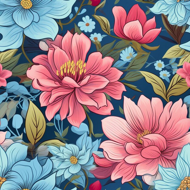 Karikaturillustration mit Blumenmuster