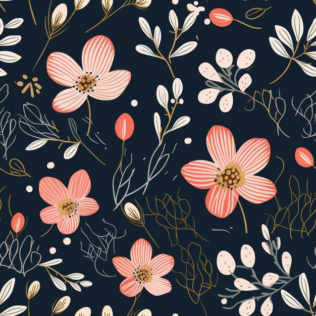 Karikaturillustration mit Blumenmuster