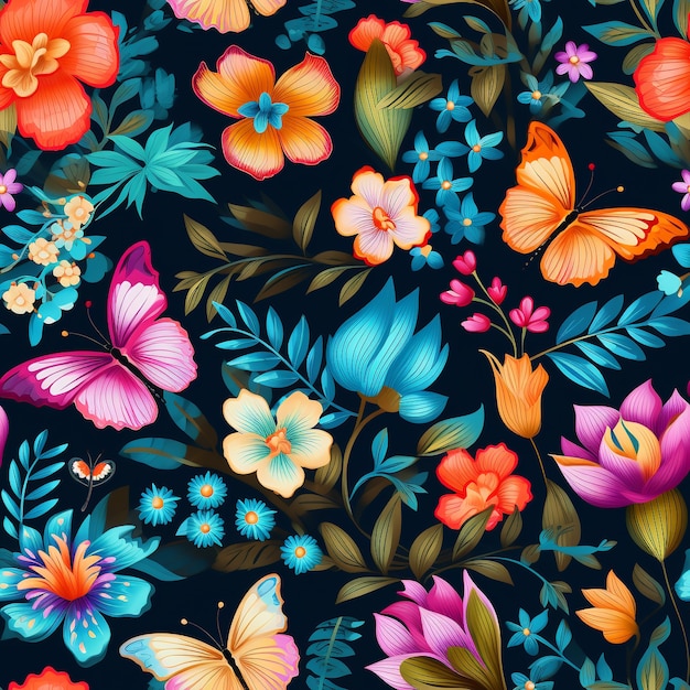Karikaturillustration mit Blumenmuster