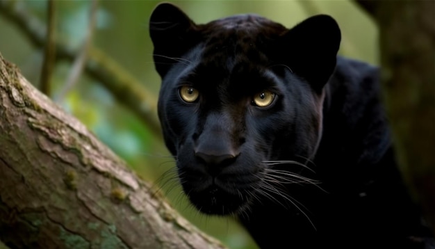 Kostenloses Foto katzenartige schönheit in der natur, die auf die von ki generierte kamera starrt