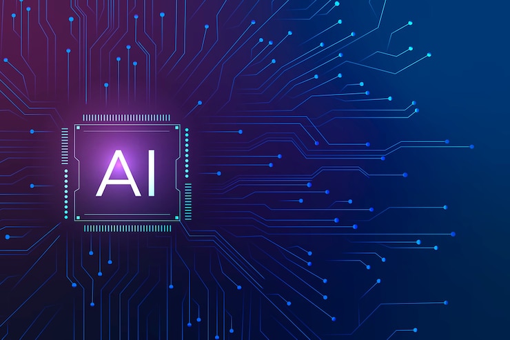 Kostenlose Foto ki-technologie mikrochip-hintergrund konzept der digitalen transformation