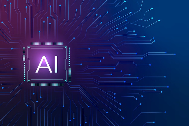 KI-Technologie Mikrochip-Hintergrund Konzept der digitalen Transformation