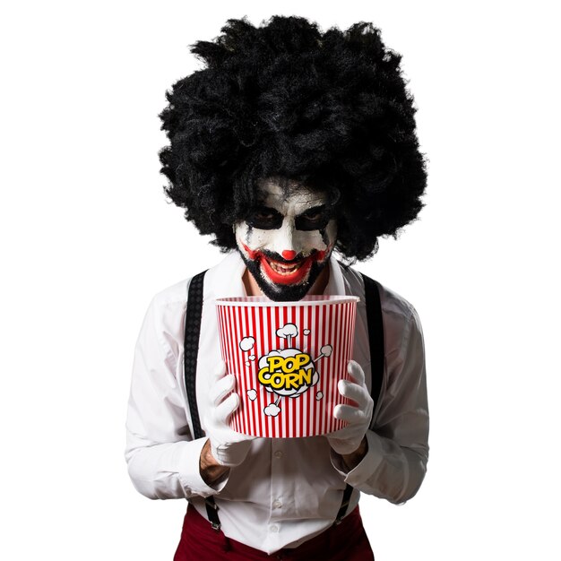 Killer Clown essen Popcorns