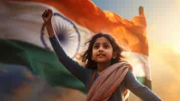 Kostenloses Foto kind feiert den indischen republiktag