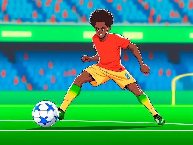 Kostenloses Foto kinder spielen fußball-cartoon