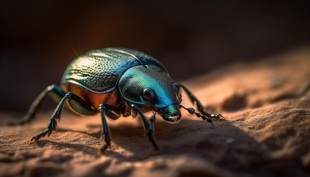 Kostenloses Foto kleine arthropoden kriechen auf grünem blatt im freien, das von ki generiert wird