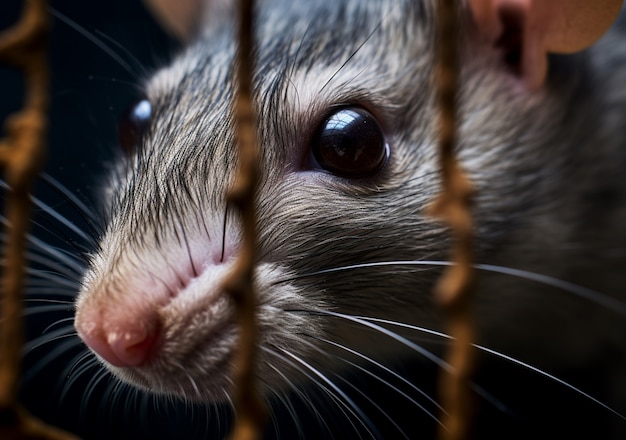 Kostenloses Foto kleine ratte, die drinnen lebt