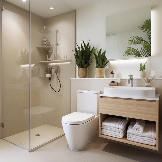 Kleines Badezimmer im modernen Stil eingerichtet